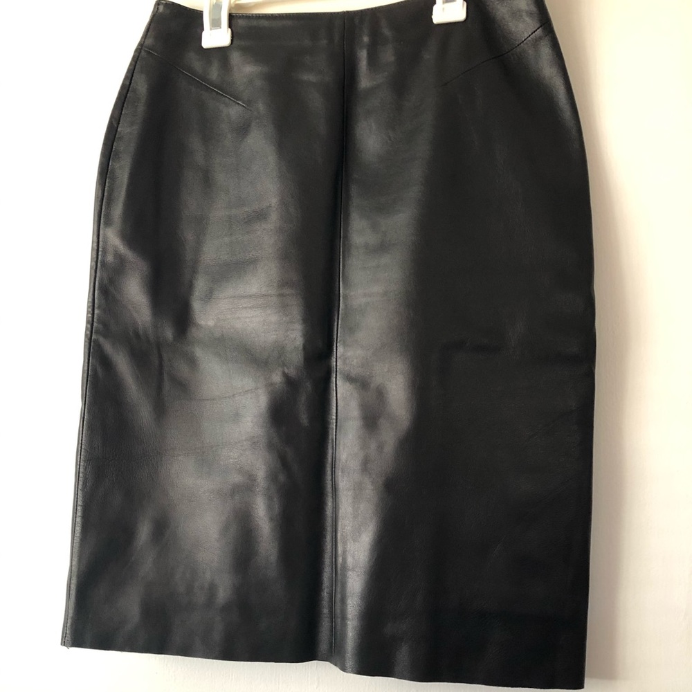 Black leather skirt
